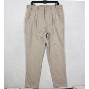 Vintage Nike Chino Pants Mens Large 35x34 Grey Tag‎ 90s Beige Straight Pleated